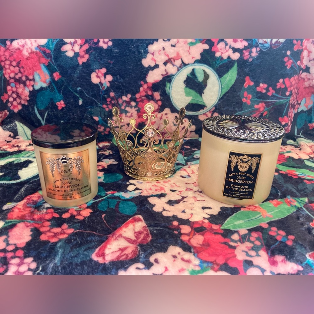 BBW Bridgerton candles & crown candle holder